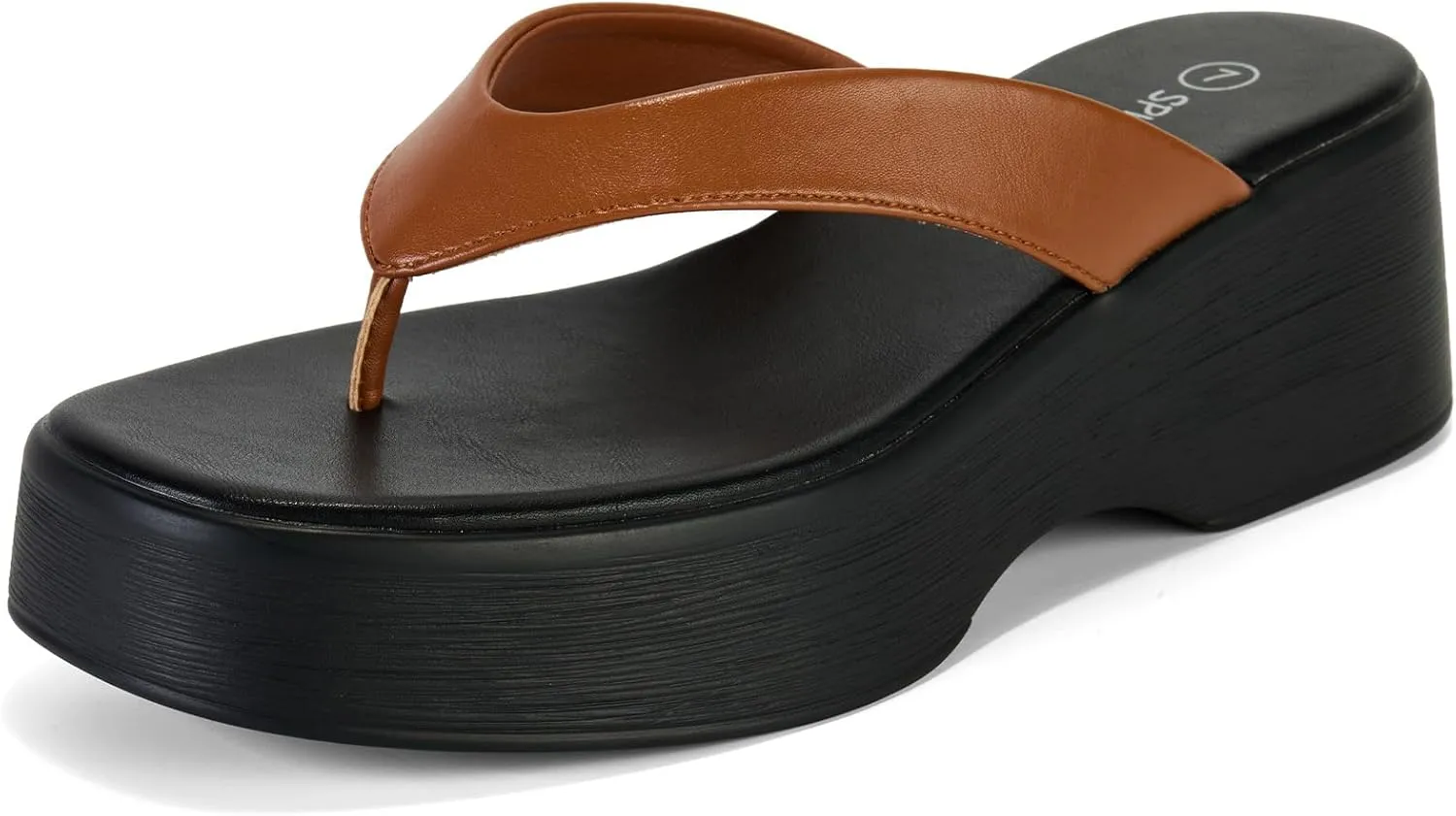 Yavero Women's Platform Flip Flop Sandals Comfortable Wedge Thong Sandals with Square Toe, Casual Summer Sandals