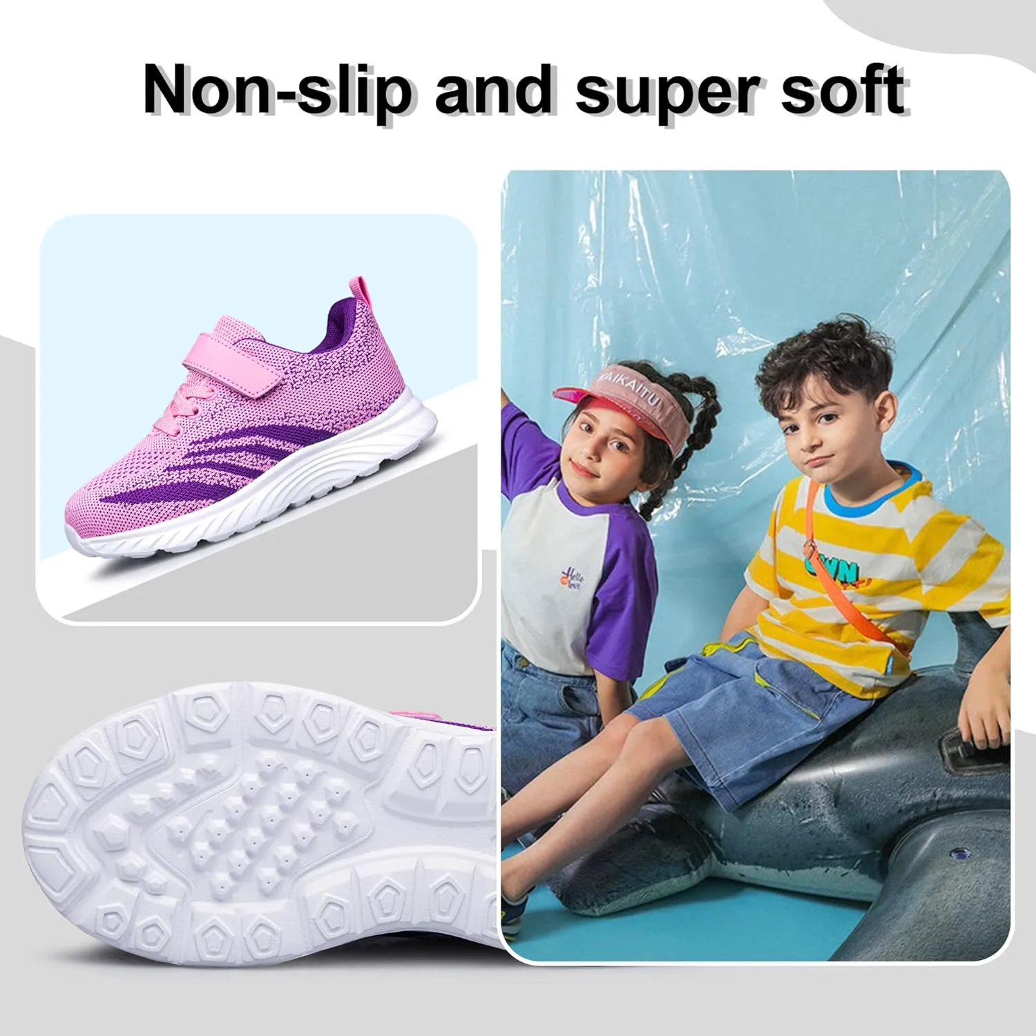YHOON Boys Girls Sneakers Kids Sports Running Walking Shoes for Toddler/Little Kid/Big Kid