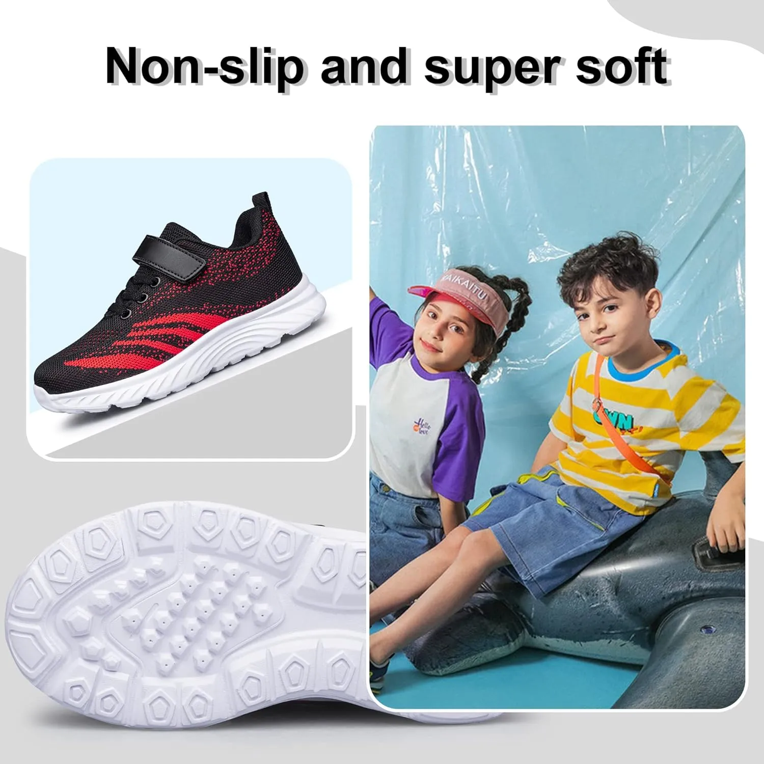 YHOON Boys Girls Sneakers Kids Sports Running Walking Shoes for Toddler/Little Kid/Big Kid