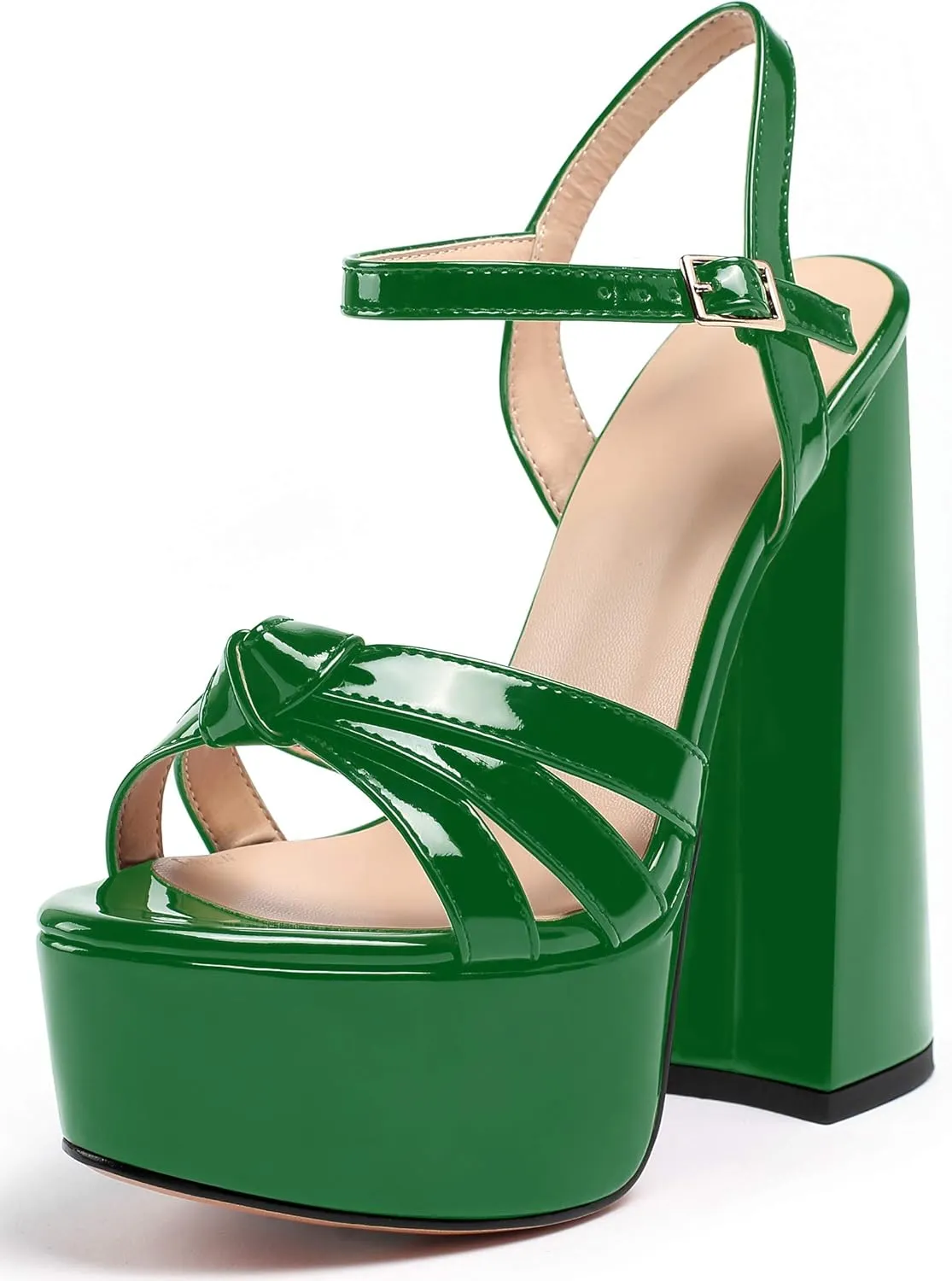 YODEKS Womens Platform Block Chunk Heel Sandals Open Toe Bow Tie Platform Wedges Sandals Ankle Strap Dress Shoes
