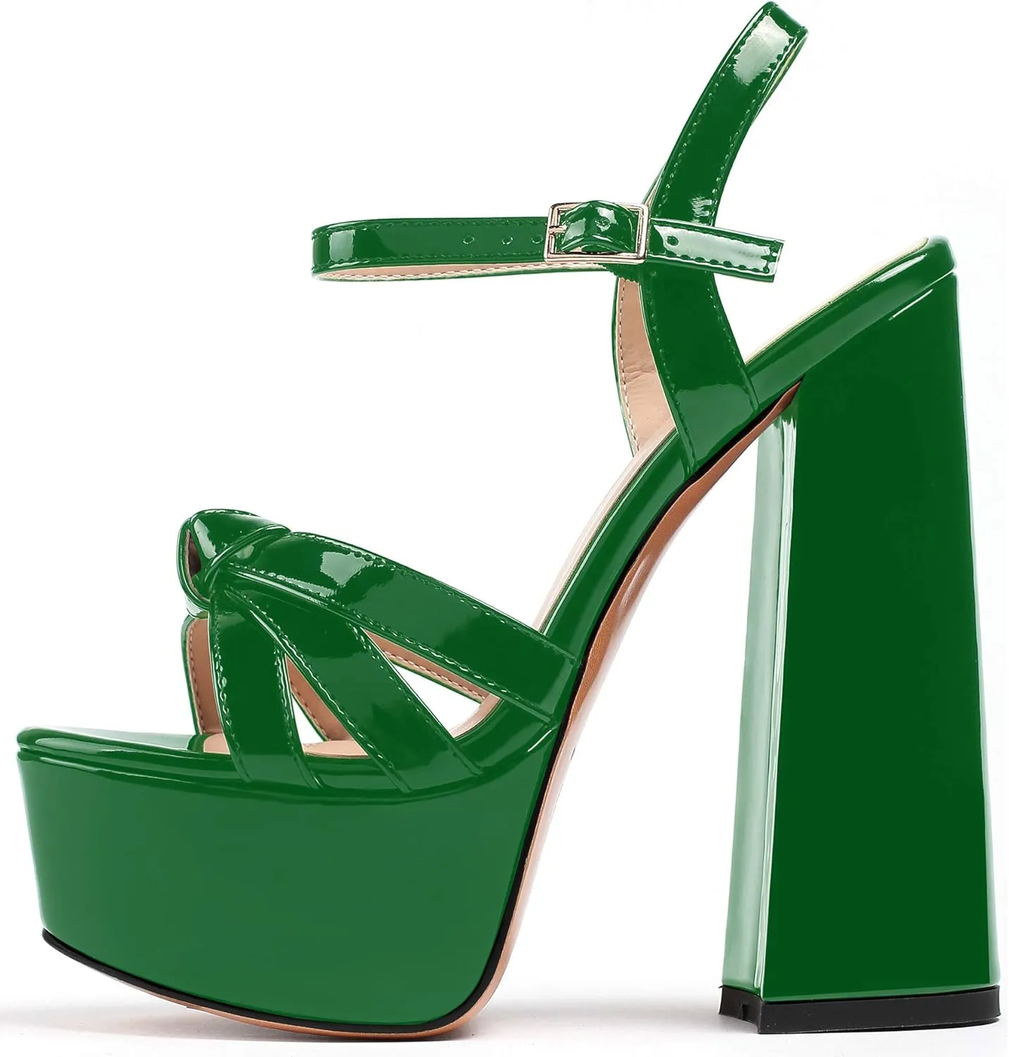 YODEKS Womens Platform Block Chunk Heel Sandals Open Toe Bow Tie Platform Wedges Sandals Ankle Strap Dress Shoes