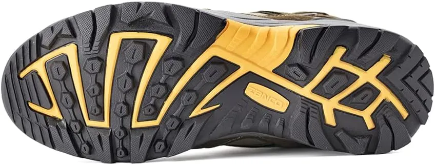 ZANCO MEN'S WATERPROOF MID-TOP HIKING BOOTS FOR OUTDOOR TREKKING CAMPING BACKPACKING