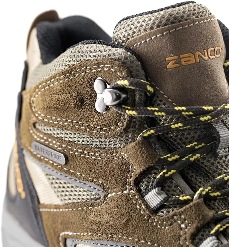 ZANCO MEN'S WATERPROOF MID-TOP HIKING BOOTS FOR OUTDOOR TREKKING CAMPING BACKPACKING