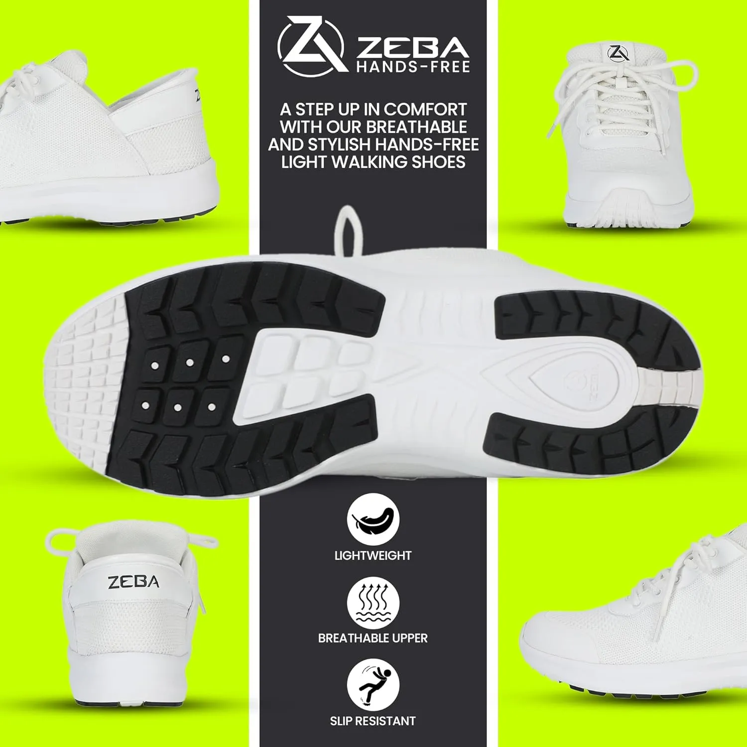 ZEBA Hands Free Slip on Lightweight Sneakers for Men - Step Up Your Comfort and Style with Perfect Walking Shoes and Fashion Sneakers