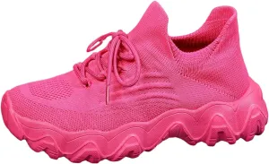ZSpzx Platform Sneakers for Women Slip On Cushioned Footbed Knit Soft Padded Insole Arch Support Jogging Tennis Shoes Plantar Fasciitis Breathable Comfy Lightweight Daily Wear Shoe